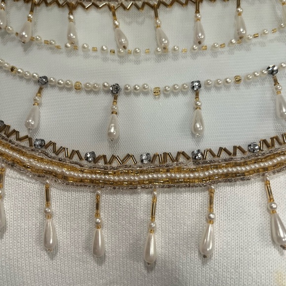 Bob Mackie Wearable Art Sweater.  Size large. Ivory - Picture 4 of 9